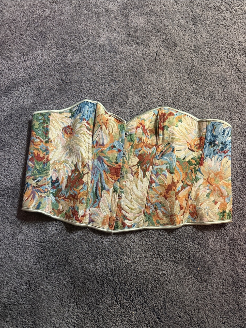Floral Tapestry Waist Corset Multicolor